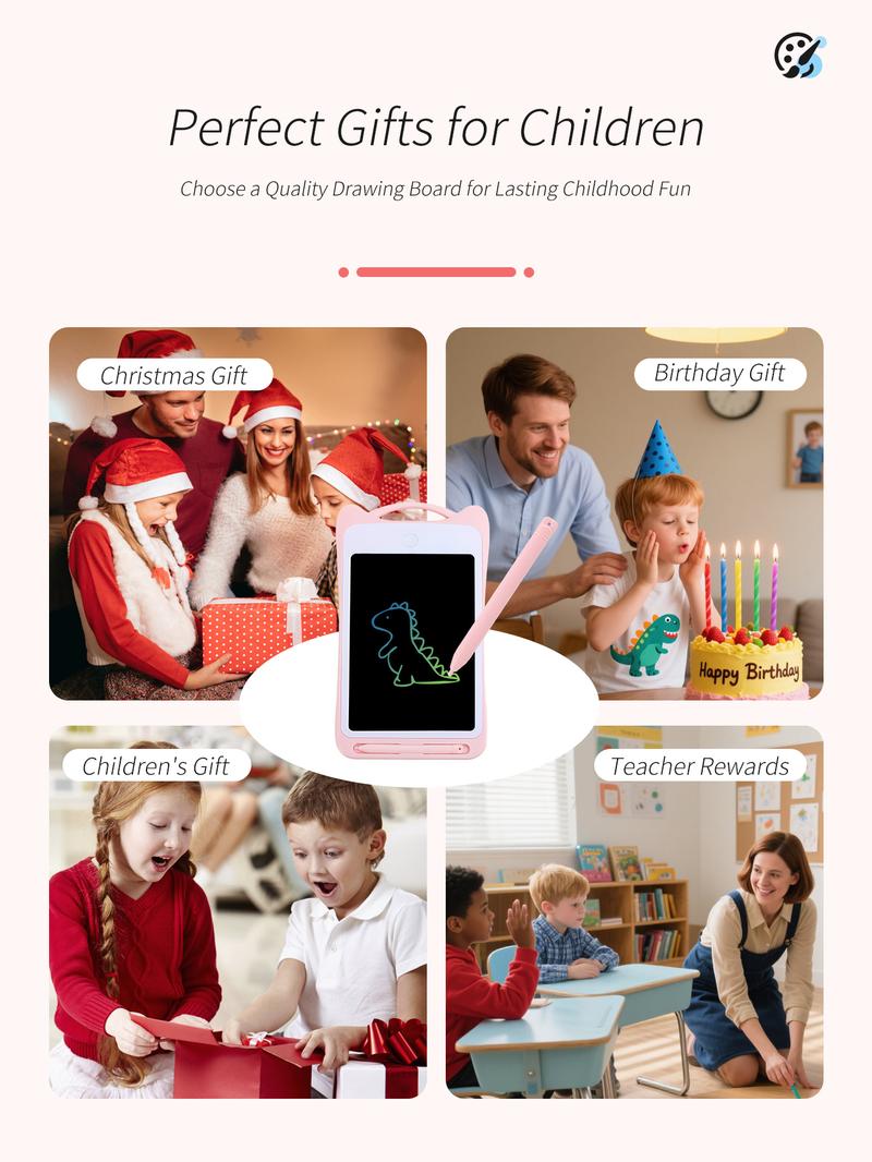 Cartoon Multi-Purpose Erase Board, Math Calculation Practice, LCD Writing Tablet, Kids Travel Game Activity, Reusable Dust-Free Inkless One-Click Erase