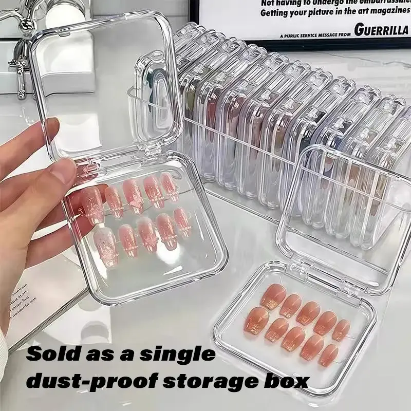 Artificial Nail Display Storage Box, Transparent Nail Packaging Box, High Transparency Dustproof Design, Suitable for Manicure Accessories, Organiser, Plastic Box Organizer, Clear Storage Bins, Clear Plastic Boxes, Dustproof Organizers, Clear Containers