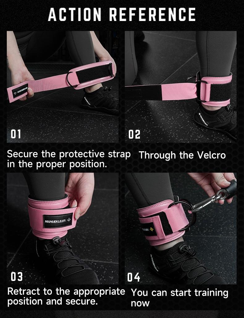 Manueklear Fitness Ankle & Wrist Strap, 6mm Sbr Cushion, Velcro Double Buckles, Universal for Ankle Wrist Thigh, Comfortable for Workout Gym Training