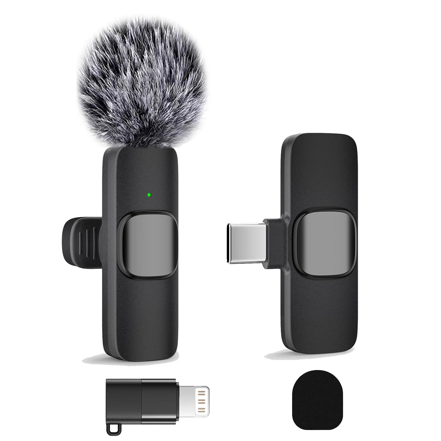 Wireless Mini Lavalier Microphone for iPhone, iPad & Android, Intelligent Noise-Cancelling Plug & Play Lapel Mic for Lightning, USB-Rechargeable Microphone for Short-Video Platforms, Video Recording, Vlogs & Live Streaming, USB Rechargeable Mic