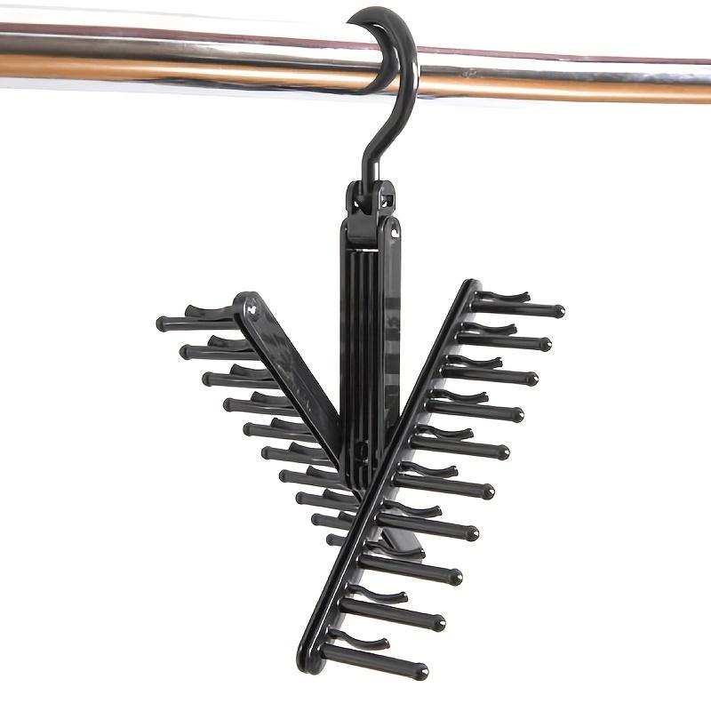 1PC Rotating 20 Bow Tie Storage Rack Adjustable Silk Belt Organizer Scarf Tie Hangers Artifact Cabinet Household