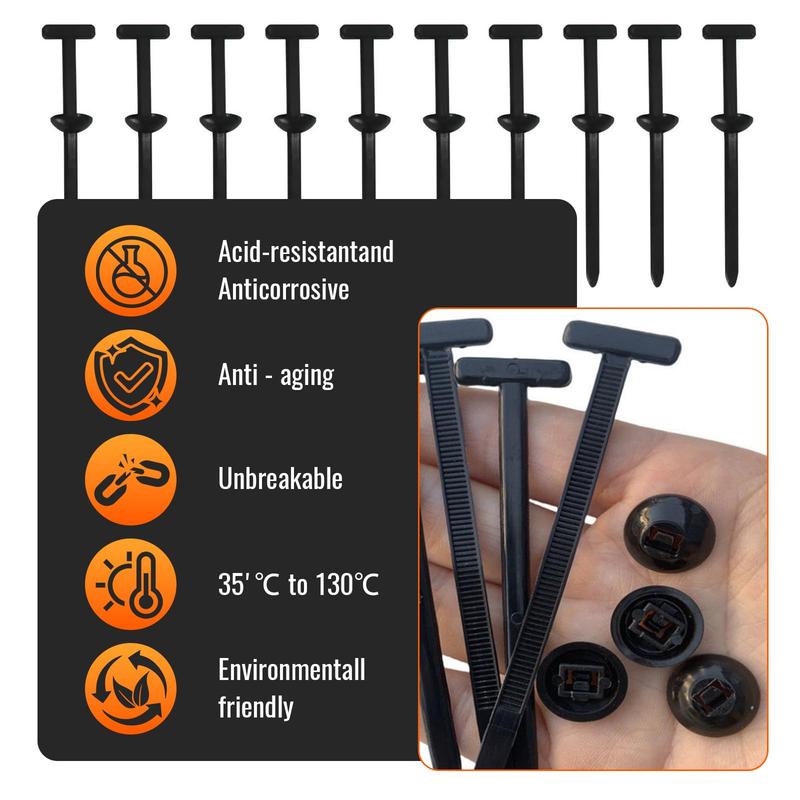 100pcs Nylon Universal Cable Tie Buckle- Waterproof & Anti-Rust Self-Locking, -40°C~130°C Extreme Proof for Car/Home/Garden, Lifetime Supply Pack｜TTV  daily repair bundle