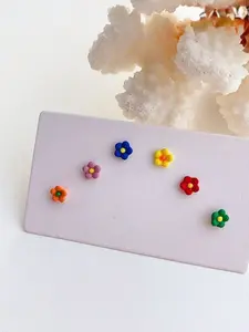 Cute Girl Student Earrings, Youthful Ear Decor, Elegant Fashion Accessory, Girls Butterfly Cherry Small Flower Simple Decoration