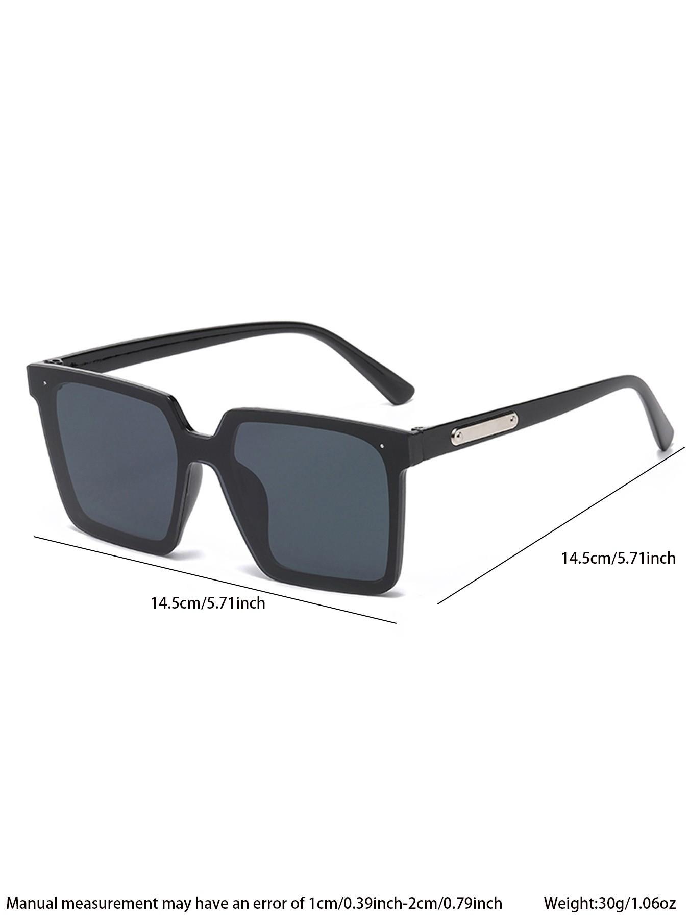 2 Pcs Square Frame Men's Sunglasses, Large Frame Glasses, Fashionable and Comfortable, Ideal for Outdoor Activities, Gifts, Photography Props