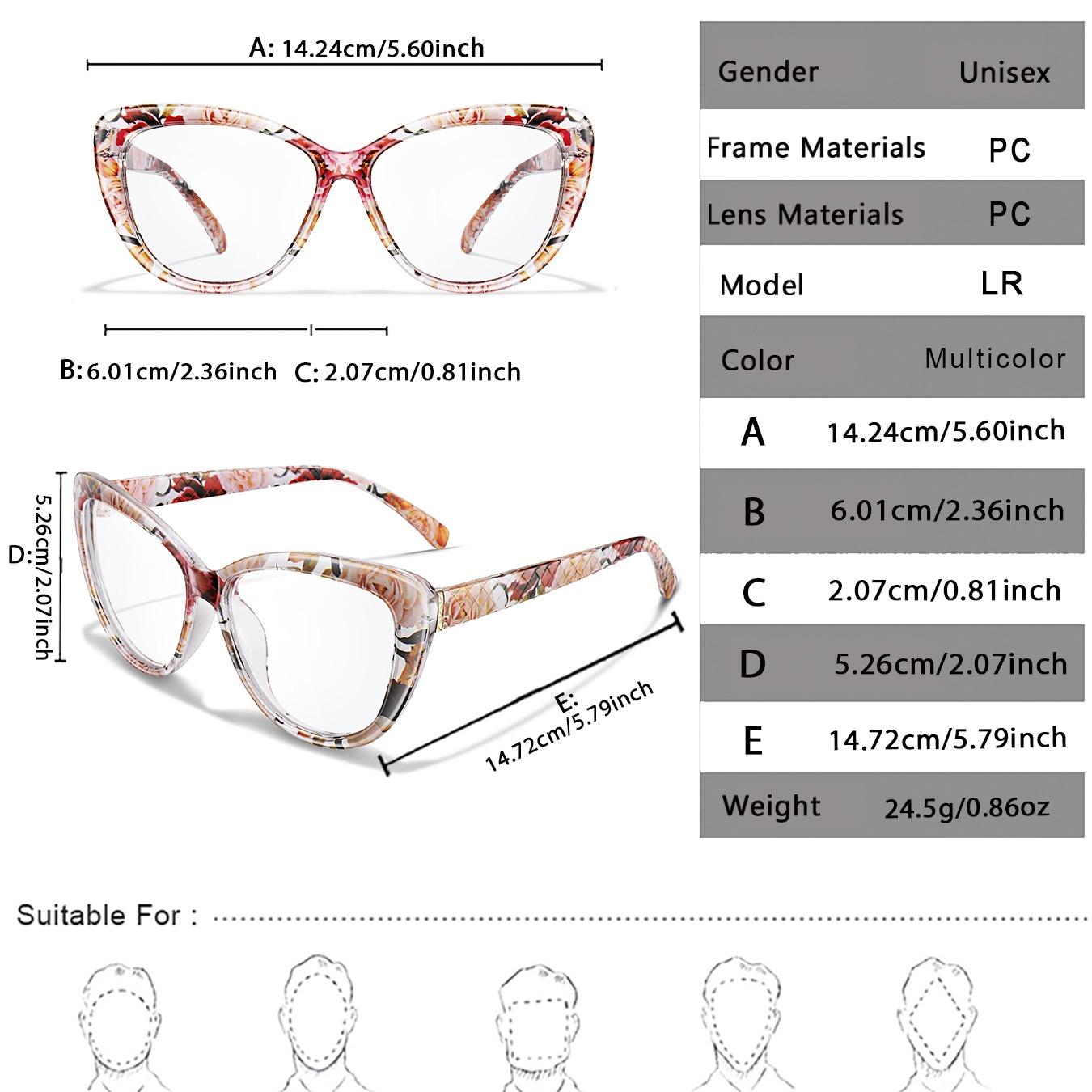 Fashion Cat Eye Reading Glasses with Case and Gift Packaging, Unisex PC Frame, Fda Registered, Single Pack, Reading Eyeglasses, Stylish Old Age Eyewear