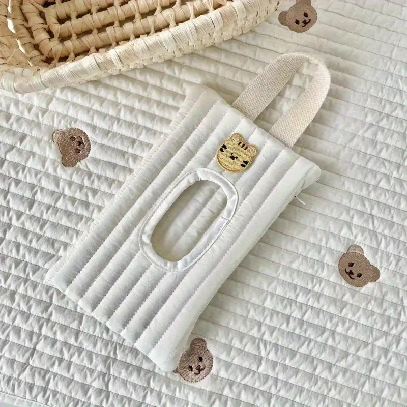Cute Animal Design Portable Wet Tissue Holder with Flip Cover - Square Shape, Durable Other Material - Baby Stroller Tissue Bag