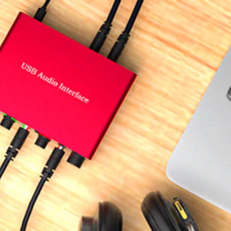 Audio Interface for PC USB Mixer Recorder, Studio Mixer, Recording, 48v Phantom Power, 24-Bit Support, Compatible with MAC Os and PC Audio Devices