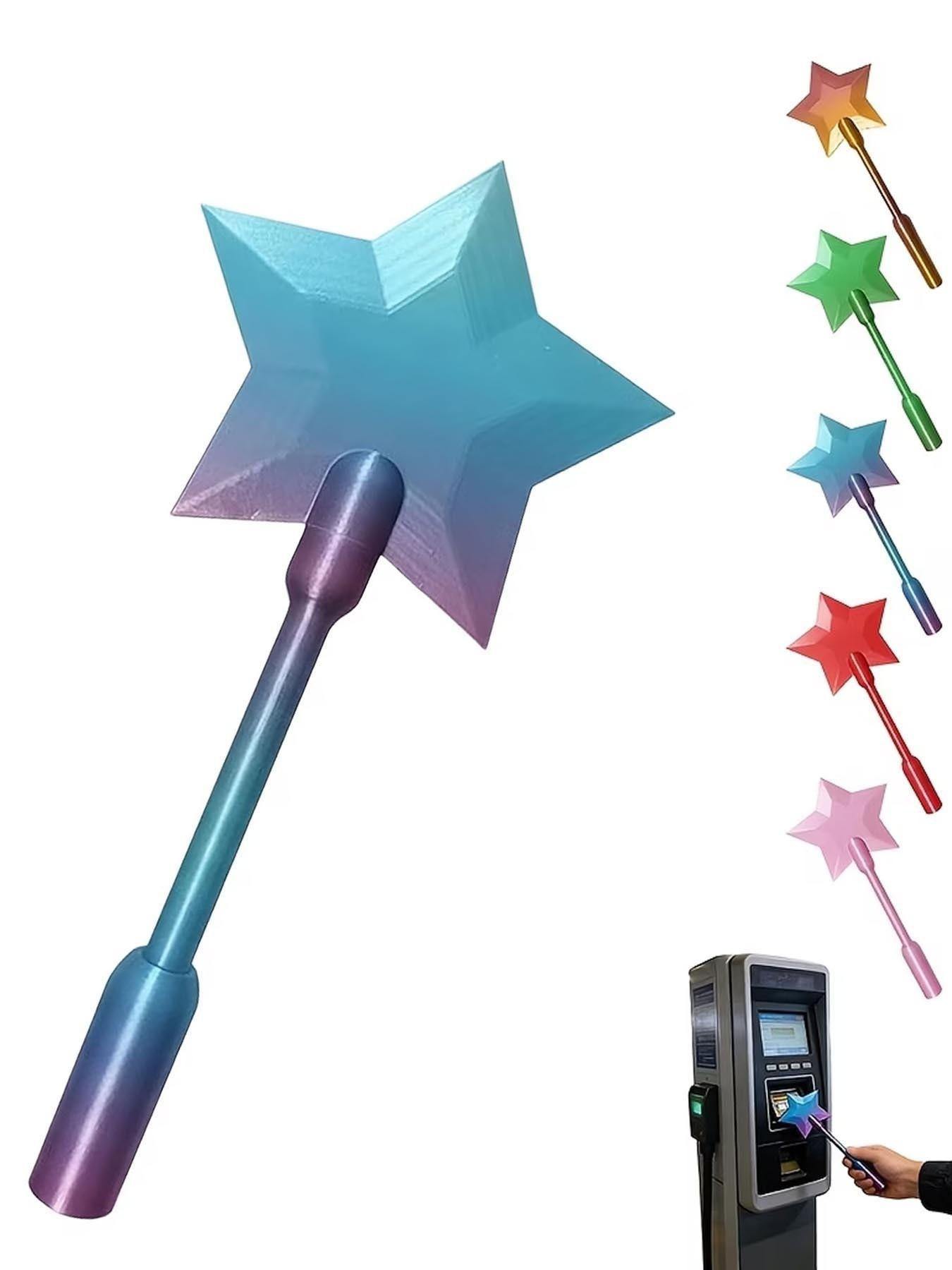 1pc 3D Printed Wand Tap to Pay, Tap to Pay Wand, Starlight Wands, Magical Star Wands Contactless Payment Card Holder, Suitable Scenarios for Card Payment，Birthday Gifts, for Family and Friends, Valentine's Day Gifts