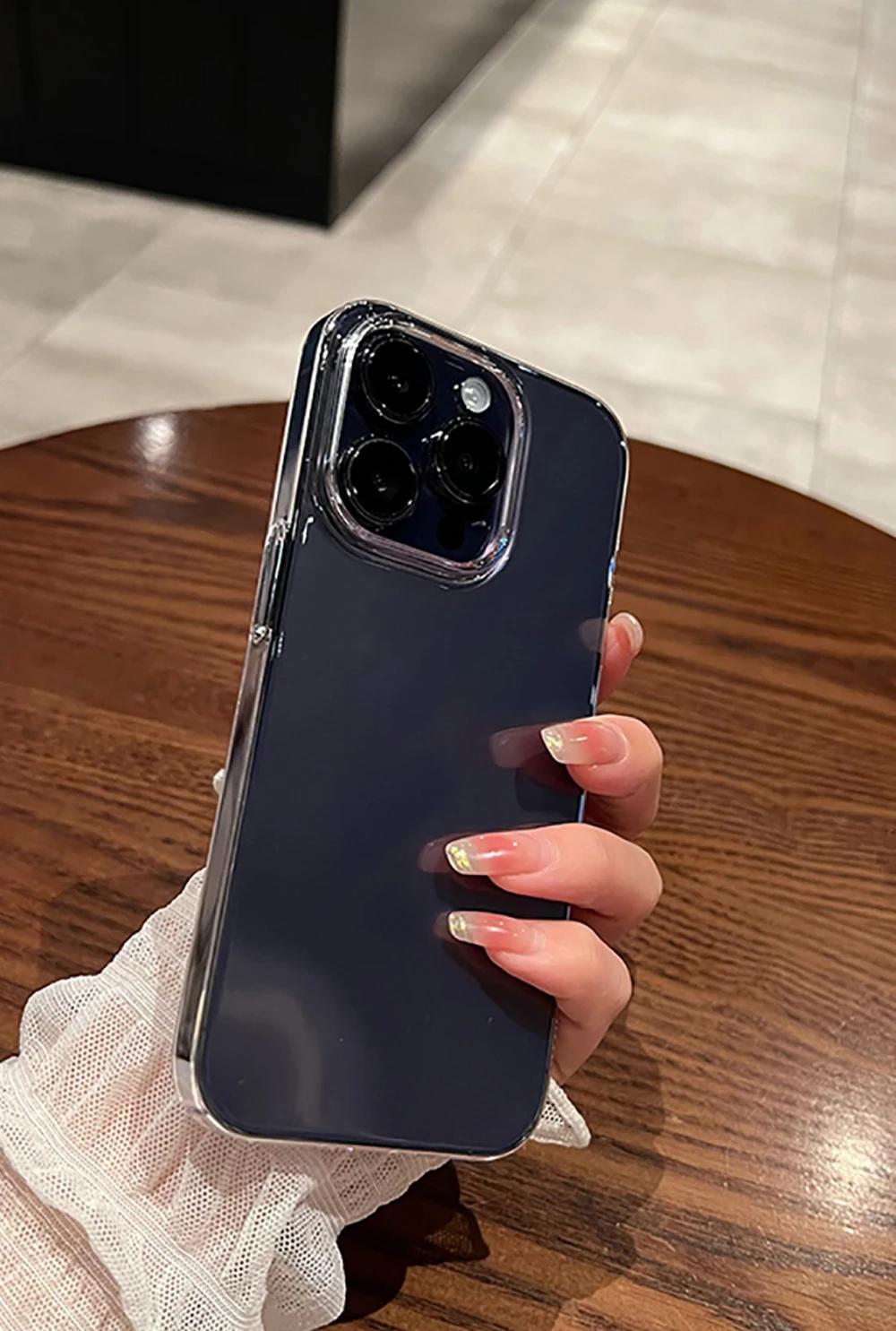 Hard Luxury Shockproof Clear Bumper Cases For iPhone 16 15 14 13 12 11 Pro Max Plus Transparent Acrylic Phone Cover Accessories Cellphone Protection ip16 Tempered Glass Protective Casing
