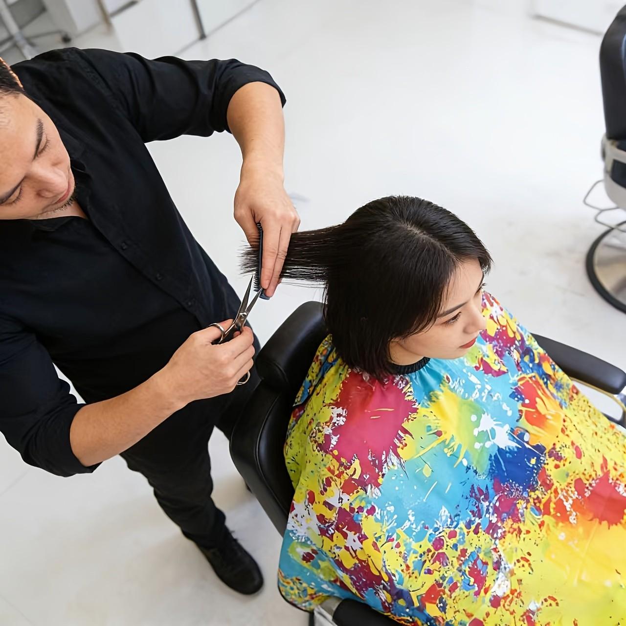 Colorful Fashion Creative Hairdressing Apron, Adjustable Collar Size, Durable and Easy to Clean, Perfect for Salon or Home Use