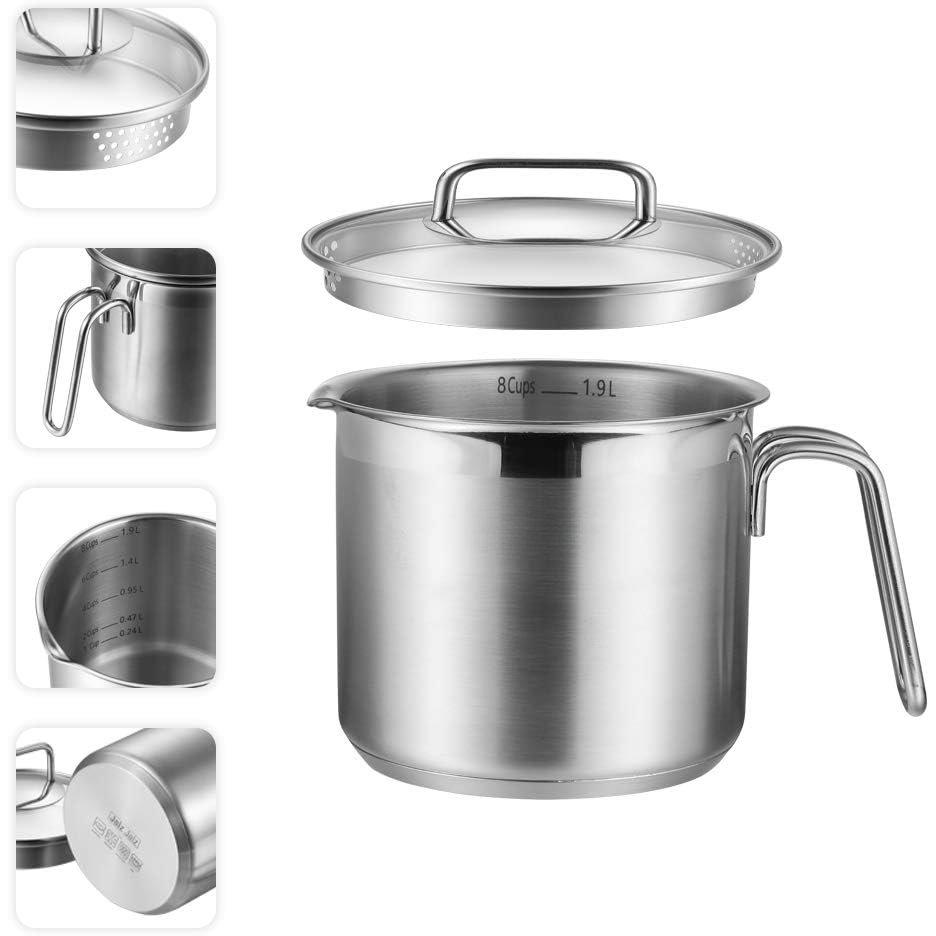 Small 2-Quart Stainless Steel Saucepan with Glass Lid - Compact Sauce Pan for Single Servings, Boiling Eggs, or Melting Butter - Induction Ready & Dishwasher Safe Small 2-Quart Stainless Steel Saucepan with Glass Lid - Compact Sauce Pan for Single Servings, Boiling Eggs, or Melting Butter - Induction Ready & Dishwasher Safe