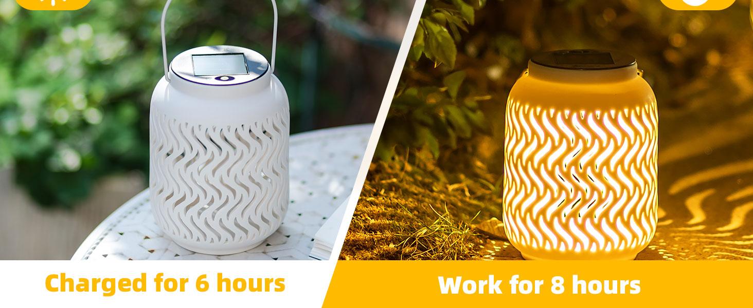 Solar Lanterns Outdoor Waterproof: Ceramic Hanging Lanterns Decorative Outdoor Table Decor Lamp for Garden Patio Porch Yard, dealsforyoudays