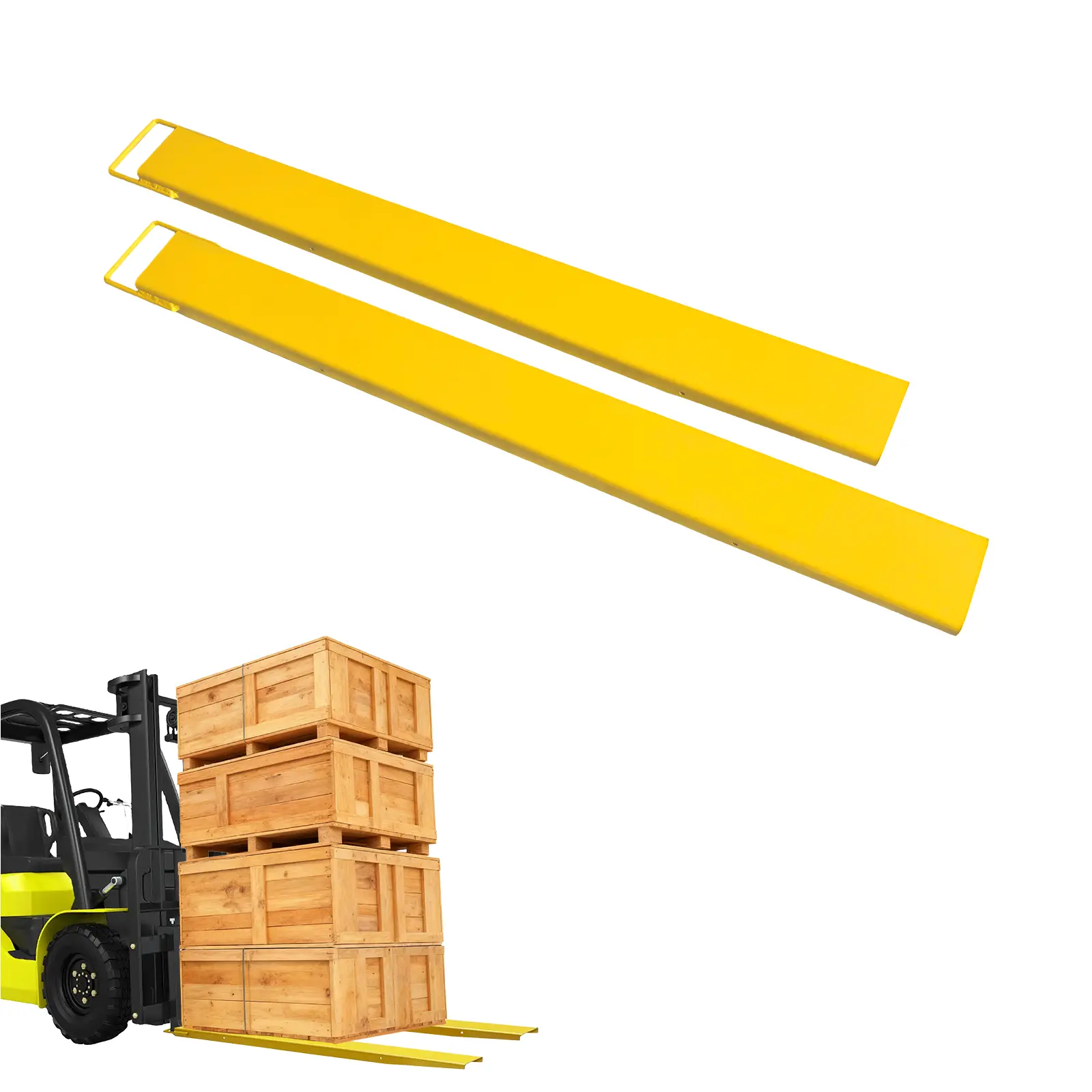 Gaomon Heavy Duty Forklift Fork Extensions Pair Set, 84/96 in Length, 5.5 in Width, Fits 5" Forks, 4400 Lbs High Capacity for Forklift Truck