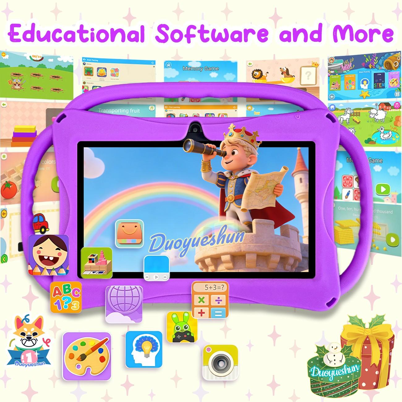 Surprise Arrival, 7-inch Android tablet, Touchscreen tablet, suitable for children, portable, 2GB RAM and 32GB ROM, 5G WiFi connectivity, educational, learning and entertainment device, available in pink and blue, gifts for children