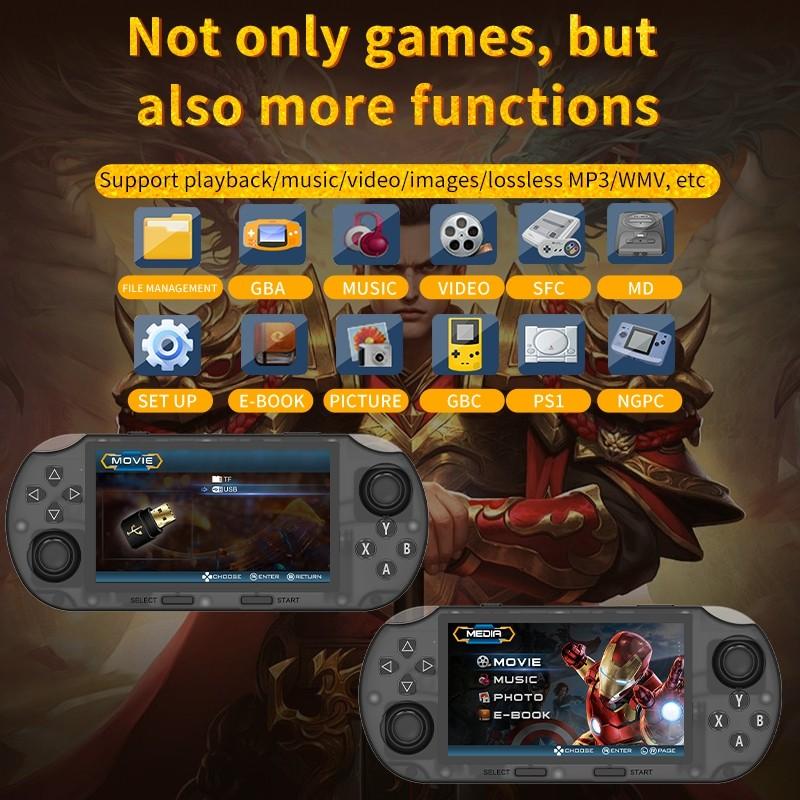 Sf3000 Retro Handheld Console, Open Source Linux System, IPS HD Screen, Dual Joysticks, USB Charging Battery, Portable Gaming Computer, Game Console