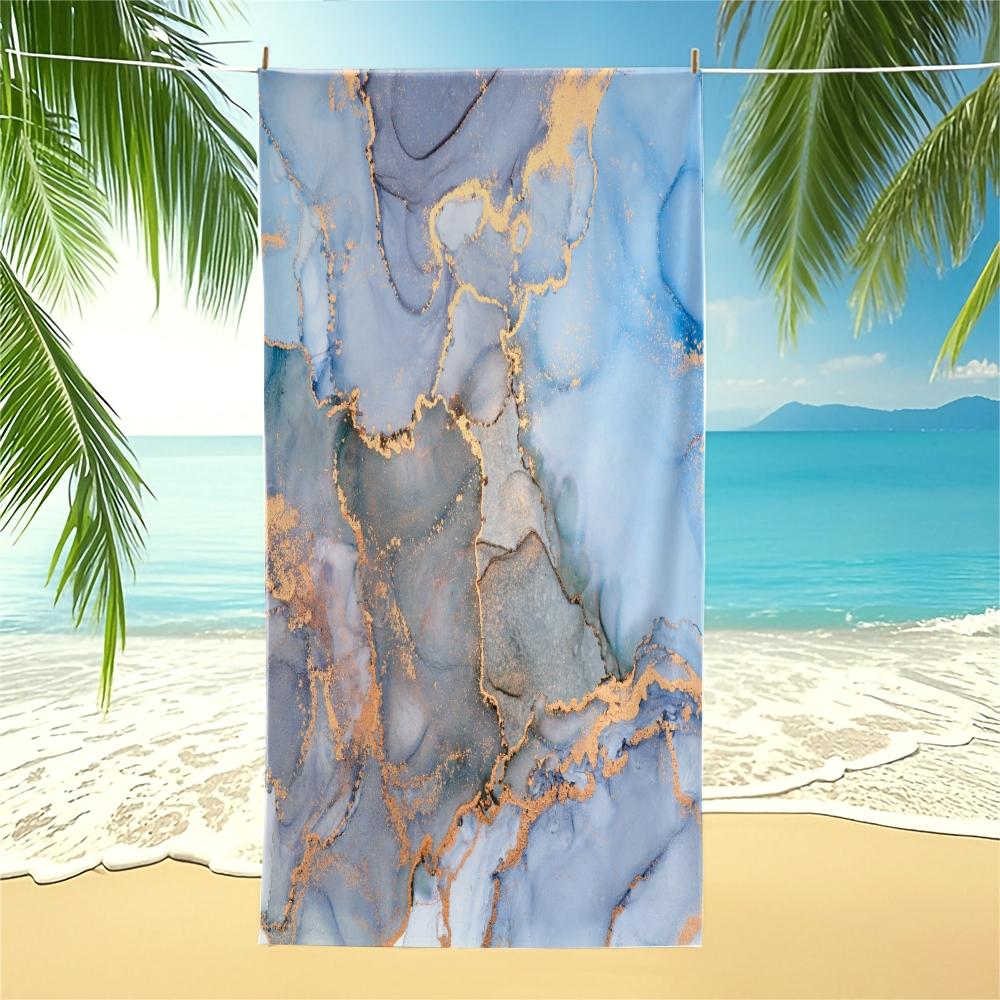 Marble Pattern Art Beach Towel, Luxury Premium Design, Quick Dry Absorbent Soft Skin-friendly, Ideal for Vacation Photoshoot Pool Daily Use