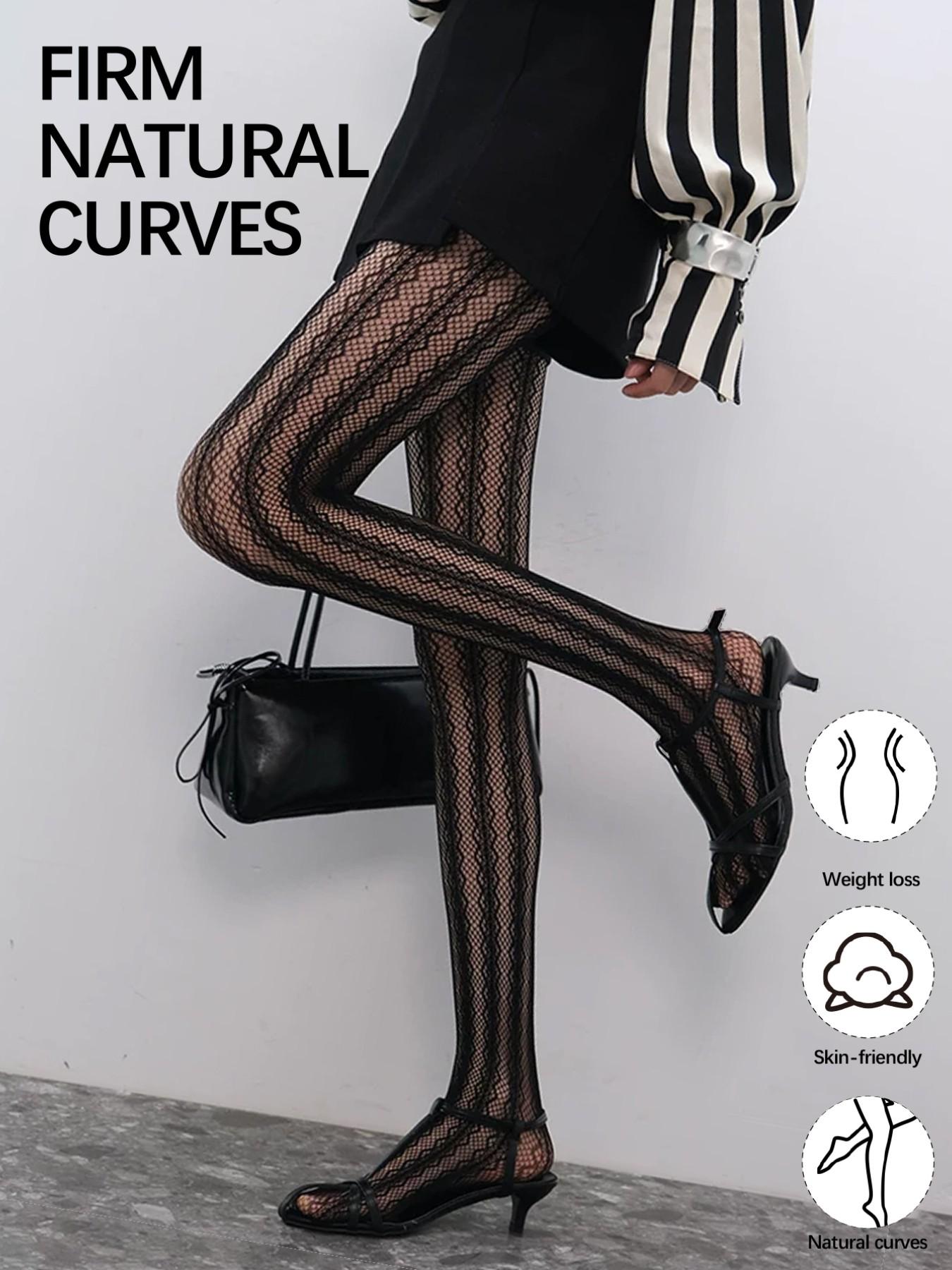 Women's Lace Mesh Stockings, Boho Style Fitted Design, Floral Patterned Fashion Accessory, Comfortable Daily Wear