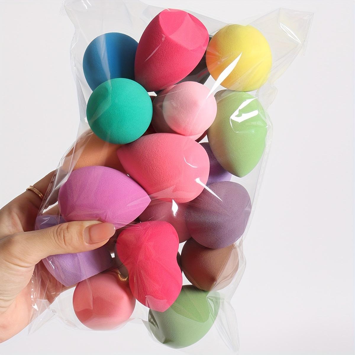 9 pieces of random color and shape beauty sponge, foundation mixed sponge set, suitable for liquids, creams and powders, free of latex dual-purpose wet and dry makeup puffs, suitable for all skin types