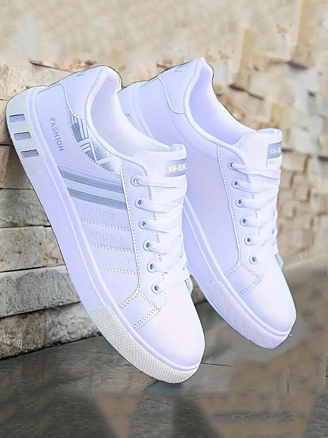 Men's Fashionable Lace Up Low Top Sneakers, Casual Comfortable Sports Skate Shoes, Trendy All-match Sneakers for Daily Wear