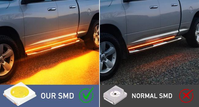 Nilight Truck LED Running Board Lights 2PCS 48nch LED Side Maker Light with White Courtesy Light & Sequential Amber Turn Signal Light LED Lighting Strips Running Lights Kit for Trucks Pickup SUV Lightbar