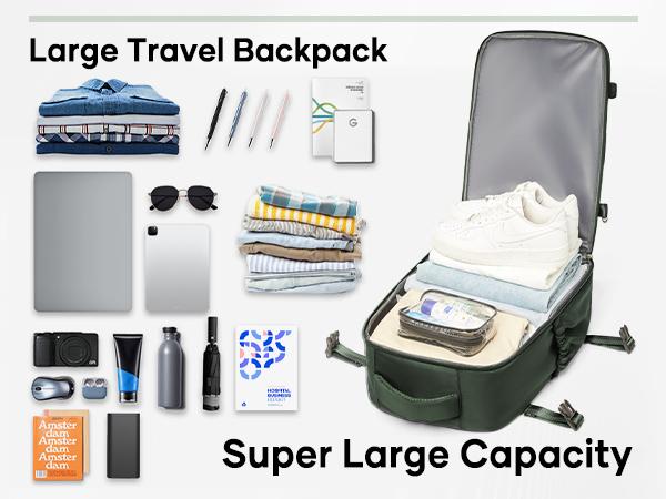 COOWOZ Carry On Vacuum Travel Backpack for Women Men,Large Airport Backpack With Shoe Compartment,Airplane Laptop Backpack