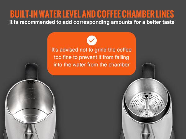 VEVOR 12-Cup Electric Percolator Coffee Pot, 304 Stainless Steel Coffee Percolator with Keep Warm Function Heat-Resistant Handle, Classic Coffee Maker, Quick Brew Easy-Pour Spout, Silver