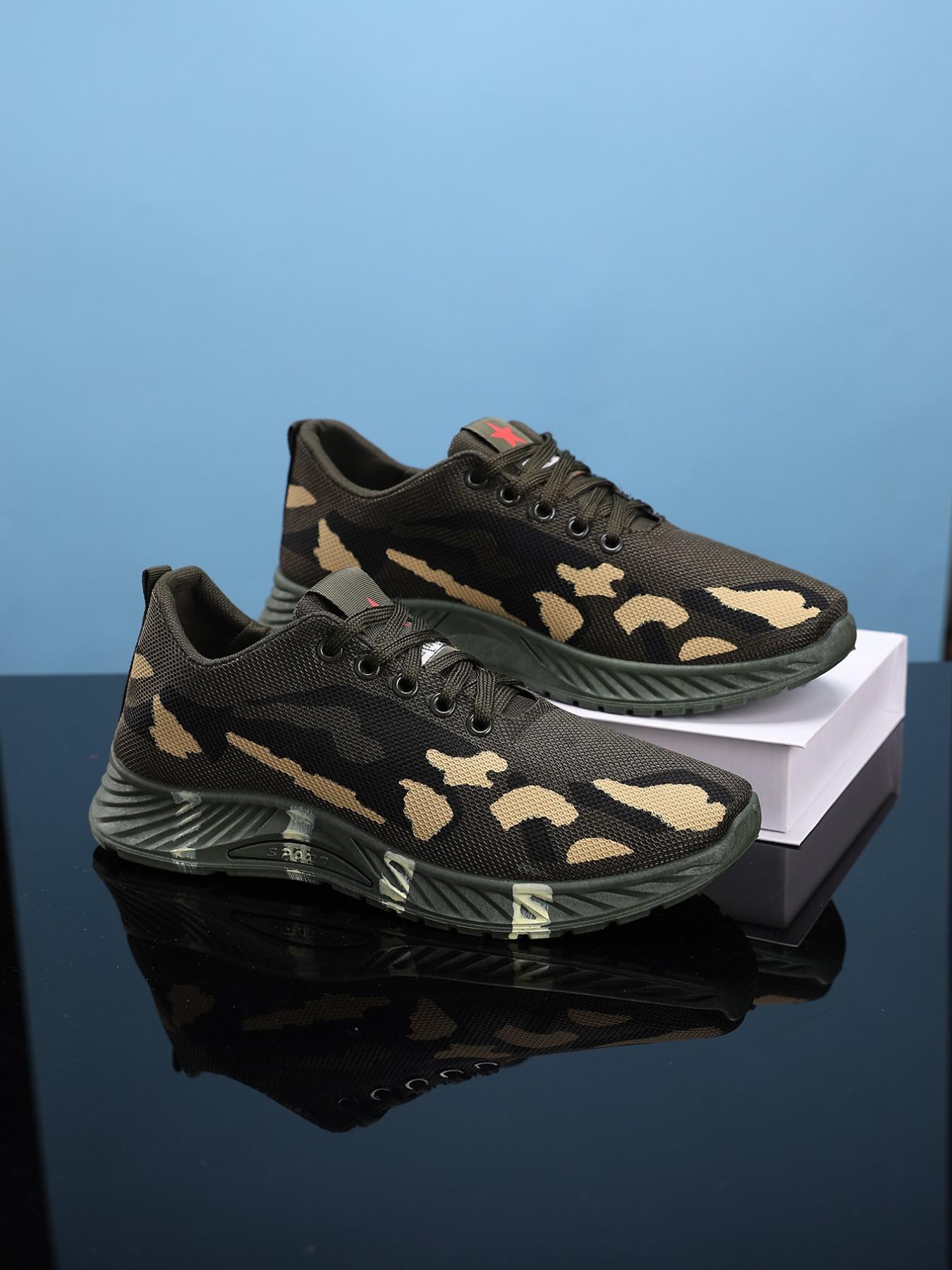 Men's Camouflage Sports Shoes, Breathable Anti-Slip Outdoor Casual Shoes, Lightweight Durable Work Safety Shoes