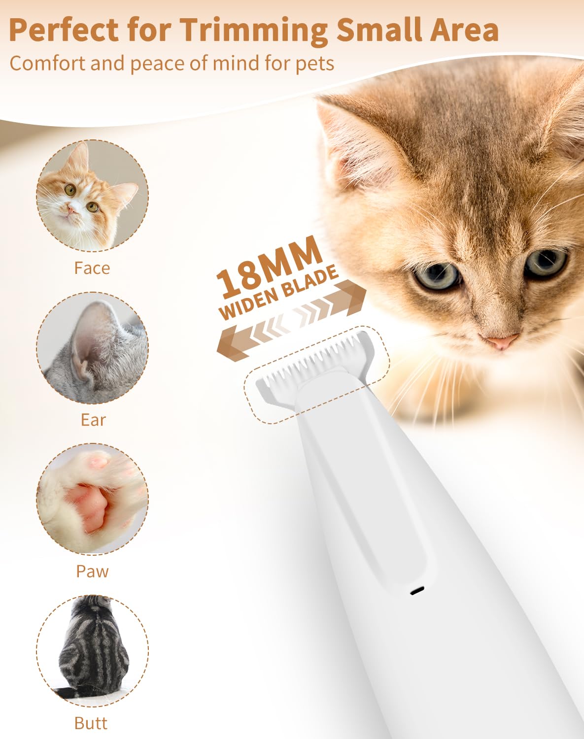 Dog Paw Trimmer with LED Light, Upgraded Paw Trimmer for Dogs, Electric Dog Clippers for Groomming with Led Display, Waterproof Low Noise Pet Hair Shaver for Dogs Cats