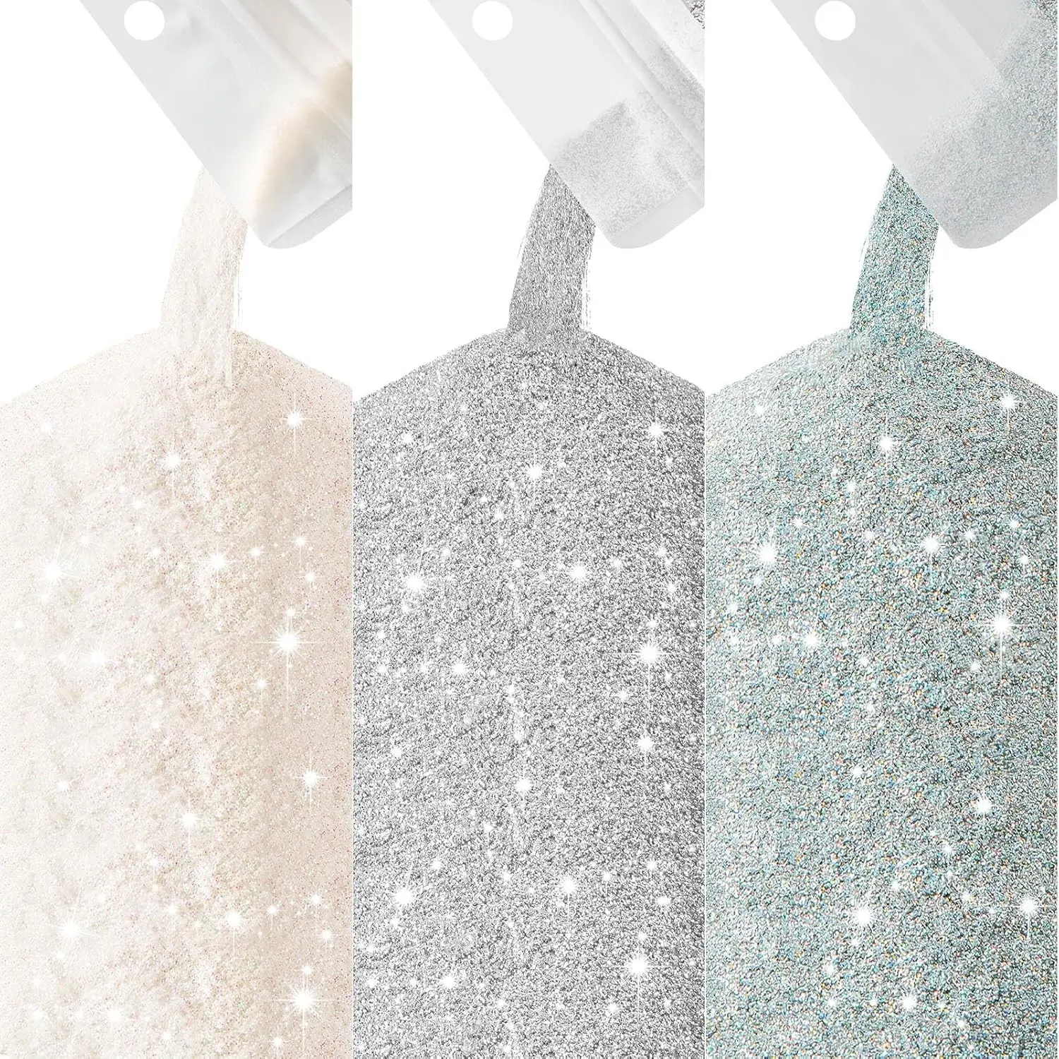 10.5oz / 300g Glitter Paint Additive 3 Colors Set, Multi-Style Glitter Powder for Walls Ceilings Wood Furniture Varnish, Easy to Mix for Luminous Interior Exterior Finish