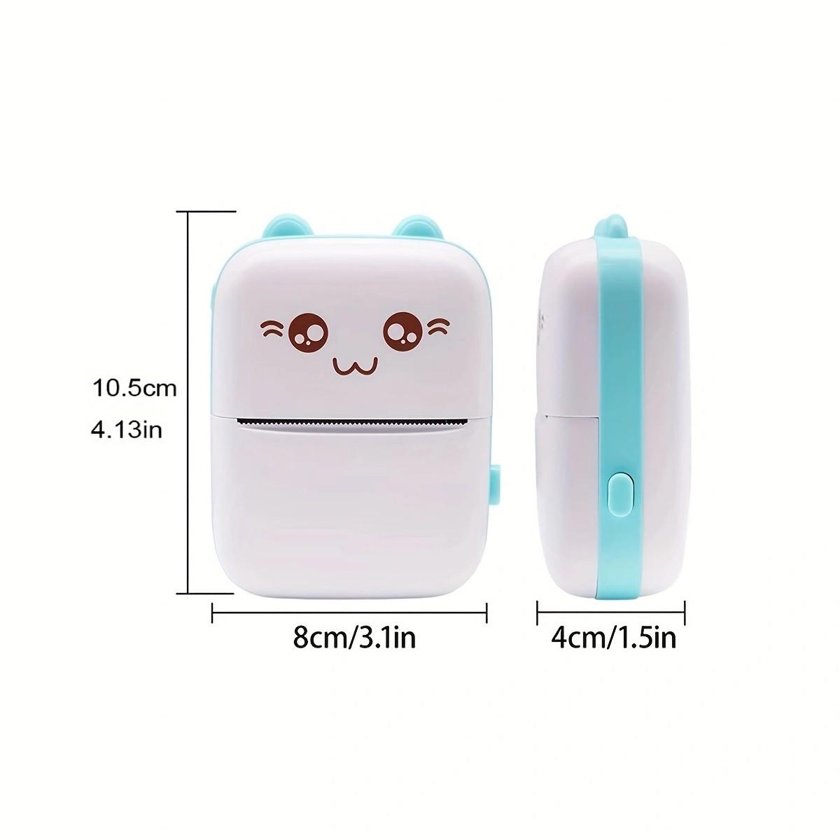 Wireless Mini Printer, Thermal Inkless Sticker Maker, Includes 6 Rolls of Paper, Ideal for Notes, Photos, Lists, School, Office, Home DIY Gifts