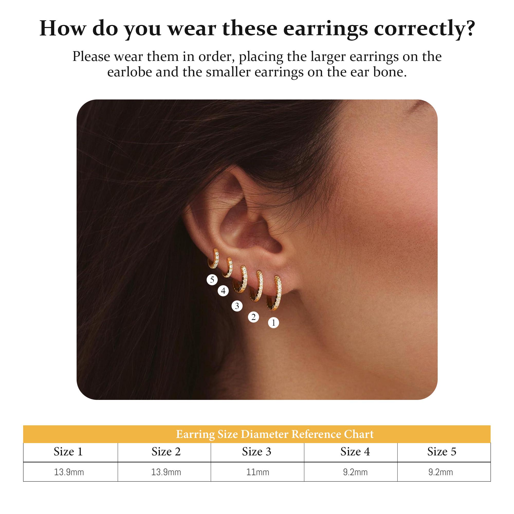 Dearmay 5 Pairs Hoop Earring Sets for Women, CZ Earrings Jewelry Small Hypoallergenic Trendy Waterproof Lightweight Multiple Cartilage Earring Gift for Easter