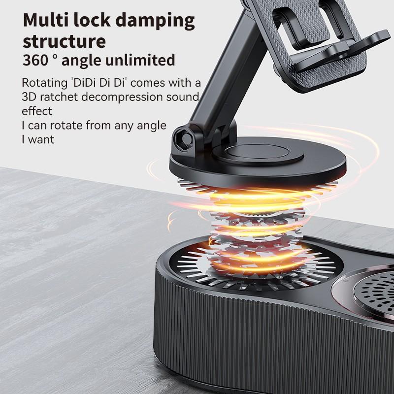 Creative Wireless Bluetooth Speaker Phone Stand USB Emergency Rechargeable Portable Power Bank Tablet Holder with Colorful Ambient Light, Perfect Gift for Friends and Family