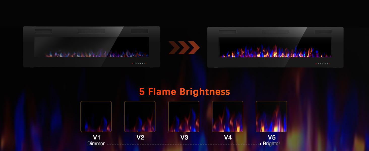 R.W.FLAME Electric Fireplace Inserts, in-Wall Recessed and Wall Mounted 750/1500W Fireplace Heater, Touch Screen, Remote Control with Timer, Adjustable Flame Color and Speed, 30"~68", Black R.W.FLAME Electric Fireplace Inserts, in-Wall Recessed and Wall Mounted 750/1500W Fireplace Heater, Touch Screen, Remote Control with Timer, Adjustable Flame Color and Speed, 30"~68", Black