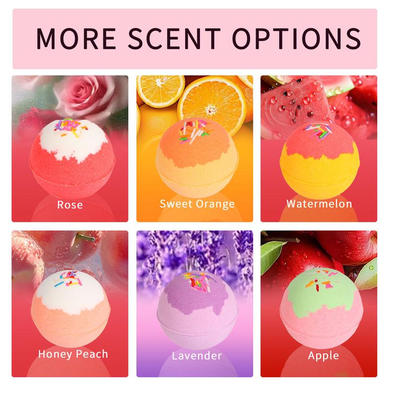 Aromatherapy Bath Bombs Rose Gift for Women Home Spa Valentines Day Gifts, 6pcs Bath Additive Handmade Bubble Bath Fizzes Rich in Essential Oils Self Care, Gifts for Mother Father Day, Perfect for Wife, Girlfriend, Sisters on Birthday, Anniversary, Travel