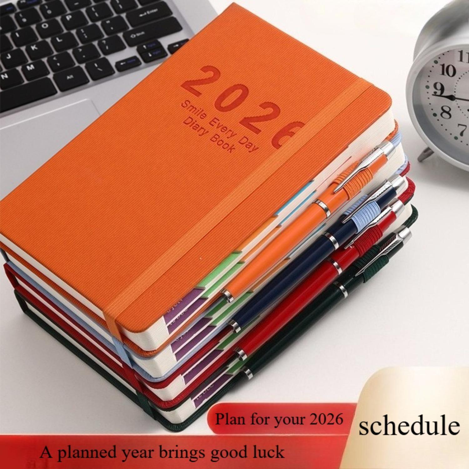 2026 New Schedule Book, Plan Book, Daily Planner, Productivity Planner, Weekly Planner, A5 Size, 5.7 Inches X 8.3 Inches, Efficiency Handbook, Belted Planner, Travel Notebook, Calendar