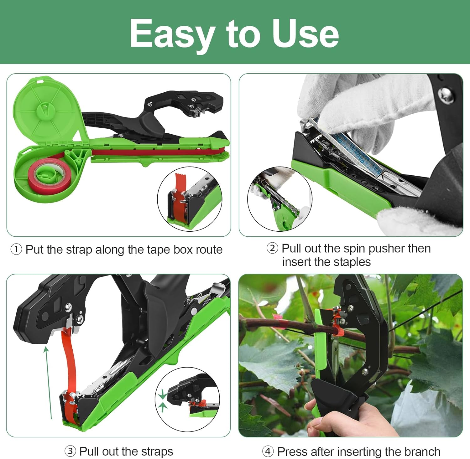 Bent Head Binding Machine, Professional Garden Binding Tool, Automatic Plant Binding, Adjustable Reusable Vegetable Tomato Rose Tie