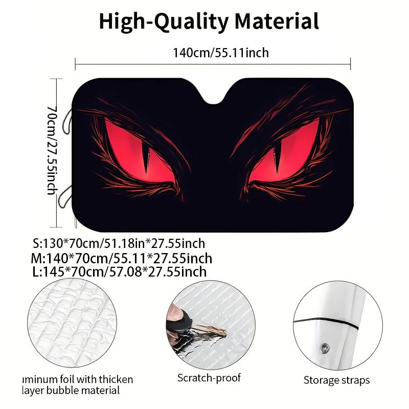 Halloween Skull Car Sunshade, UV Protection, Foldable Polyester, Fits Rvs and Suvs, Front Windshield Protector, Universal Fit