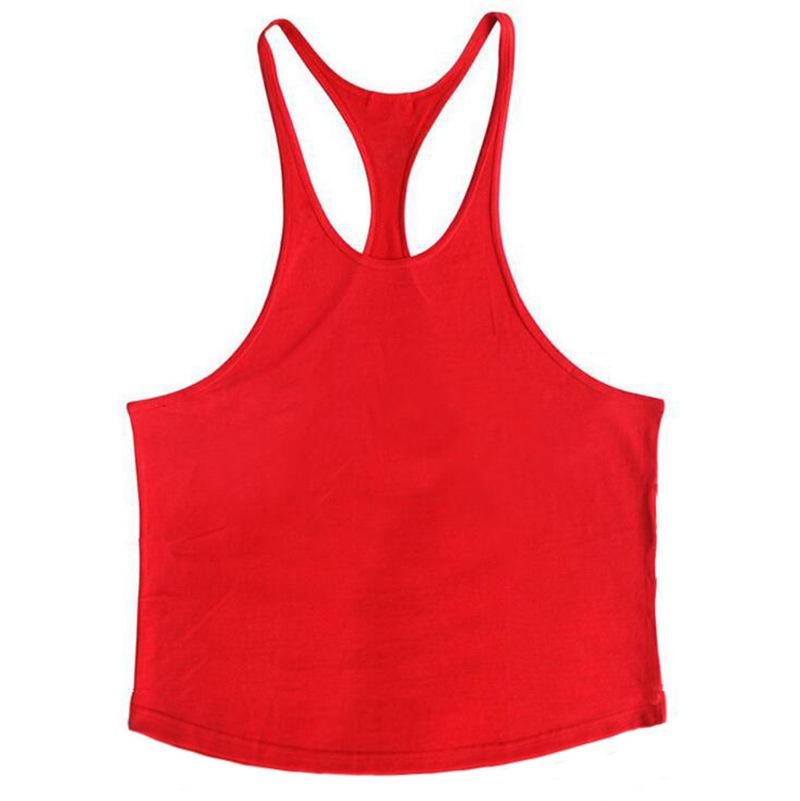 Men's Y-Back Crossback Cross Strap Pure Cotton Fitness Wear Sports Tank Top - Lightweight Short Sleeveless Gym Apparel with Curved Hem, Standard Sizes, Sporty Chic Knot Design for Gym Workouts