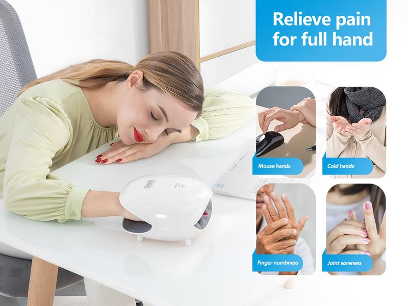 COMFIER Hand Massager with Heat, Rechargeable Hand Massager Machine for Carpal Tunnel, 3 Levels Compression & Heating, Ideal Gifts for Women