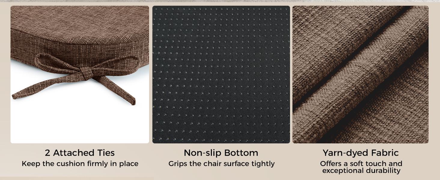 Downluxe Soft Memory Foam Chair Cushions for Dining Chairs, 16"x16"x2" U-Shaped with Ties & Non-Slip Backing, Microfiber Polyester, Christmas Gifts, #TikTokShopBlackFriday Downluxe Soft Memory Foam Chair Cushions for Dining Chairs, 16"x16"x2" U-Shaped with Ties & Non-Slip Backing, Microfiber Polyester, Christmas Gifts, #TikTokShopBlackFriday