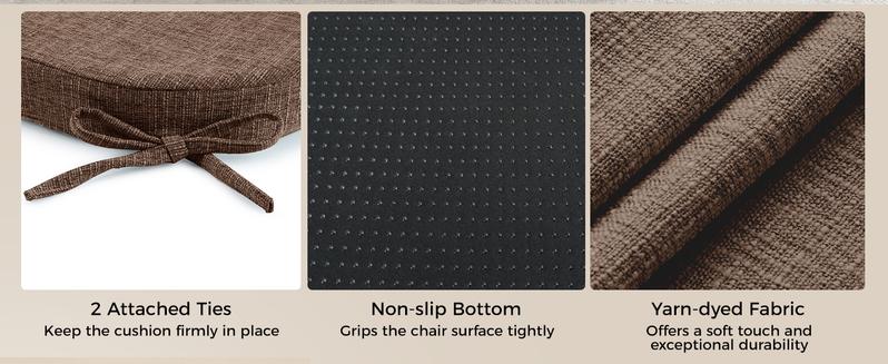 Downluxe Soft Memory Foam Chair Cushions for Dining Chairs, 16"x16"x2" U-Shaped with Ties & Non-Slip Backing, Microfiber Polyester, Christmas Gifts, #TikTokShopBlackFriday