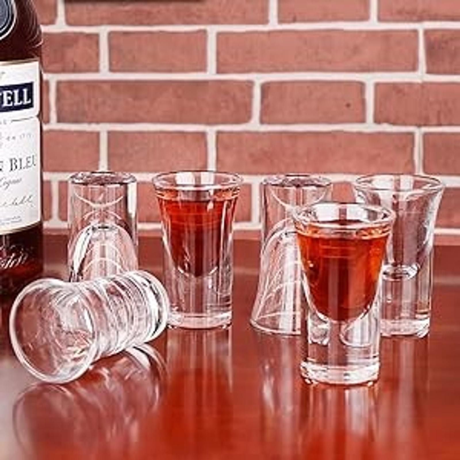 D&Z 1 Ounce Shot Glass Set with Tray, 12 Shot Glasses for Tequila/Vodka/Whiskey/Cocktail, Unique and Convenient Serving Tray - Easily Organize More Attractive Gatherings, Ideal 21st Birthday Gifts