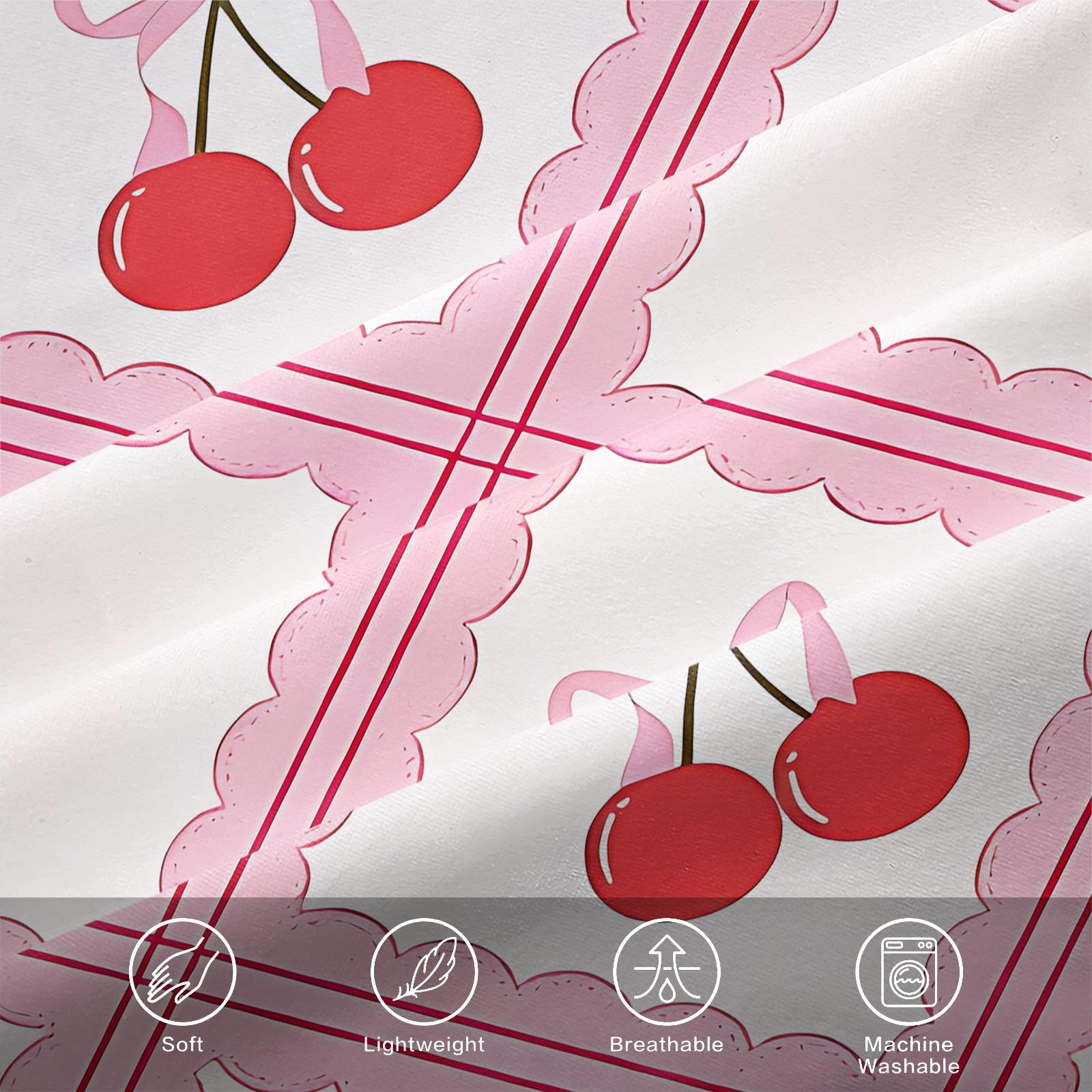 Sweet and lovely cherry-print fitted sheet set,Includes 1 Fitted Sheet & 2 Pillowcases without Filler,Fresh and adorable design,Comfortable and soft,Multiple styles available, perfect for stylish bedroom decor.