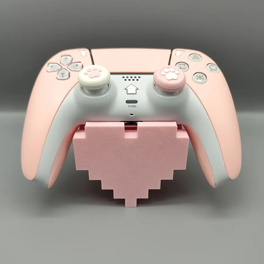 Vintage Heart-Shaped Game Controller Display Stand for Ps5/4, Pixel Art Style, Perfect for Gaming Accessories, Unique Decorative Piece, Game Controller Holder