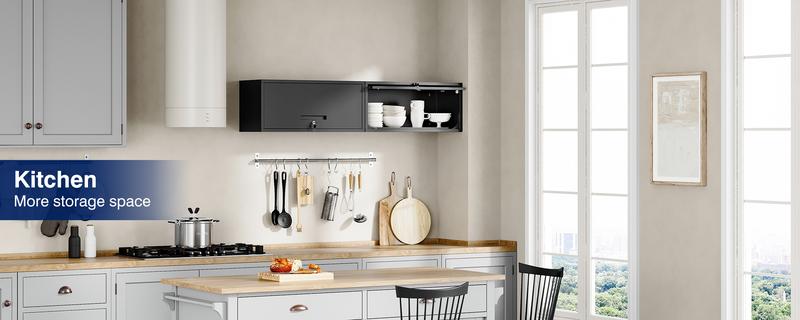 Yizosh Metal Garage Wall Cabinet with Doors, Wall Mounted Metal Storage Cabinet, Floating Garage Tool Cabinet for Garage, Basement, Kitchen, Warehouse ( 13.7" H)