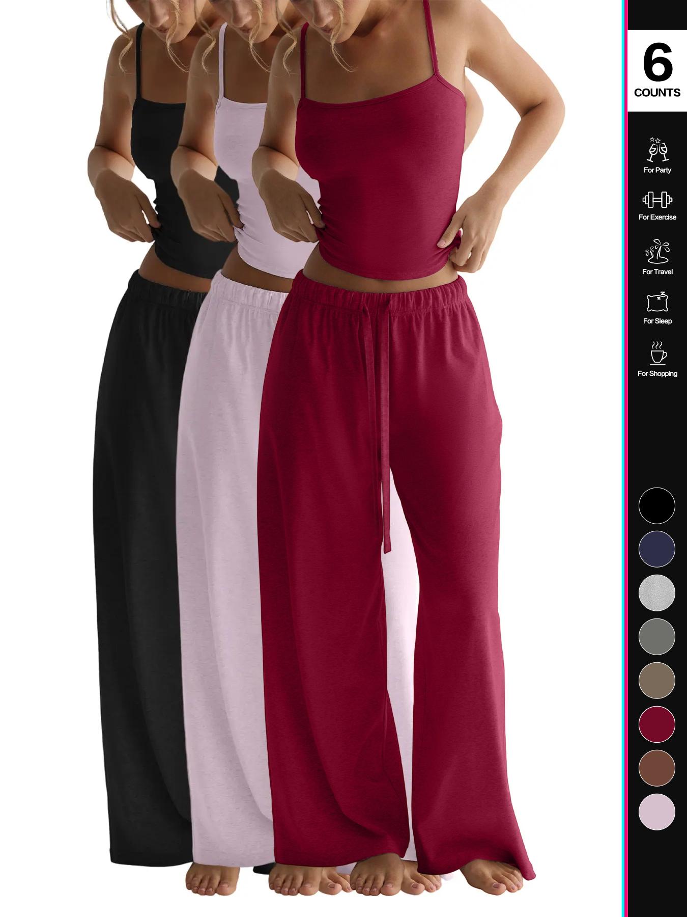 2026 Women's Four-Season Two-Piece Set, Strapless Vest Top & Wide-Leg Drawstring Elastic Waist Pants, Casual Loose-Fit Fitted Comfortable with Pockets