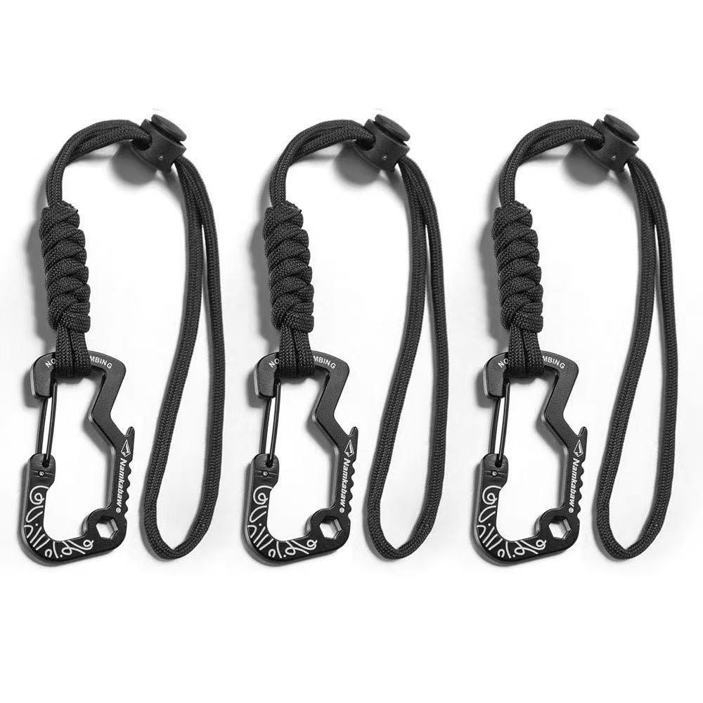 3counts Paracord Keychain, Anti-lost Rope, Backpack Anti-lost Rope, Outdoor Emergency Key Rope, Hook Carabiner, Sports & Outdoor Accessories