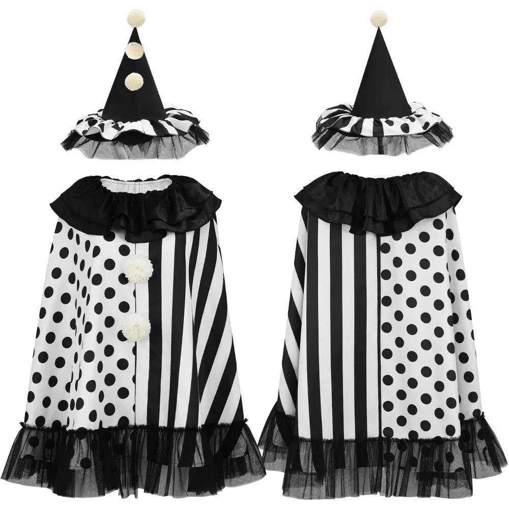 Fancy Dress Movie Terrifier Art Clown Cosplay for Women Hat Cape Coat Scary Stage Costume Halloween Costume for Woman Party