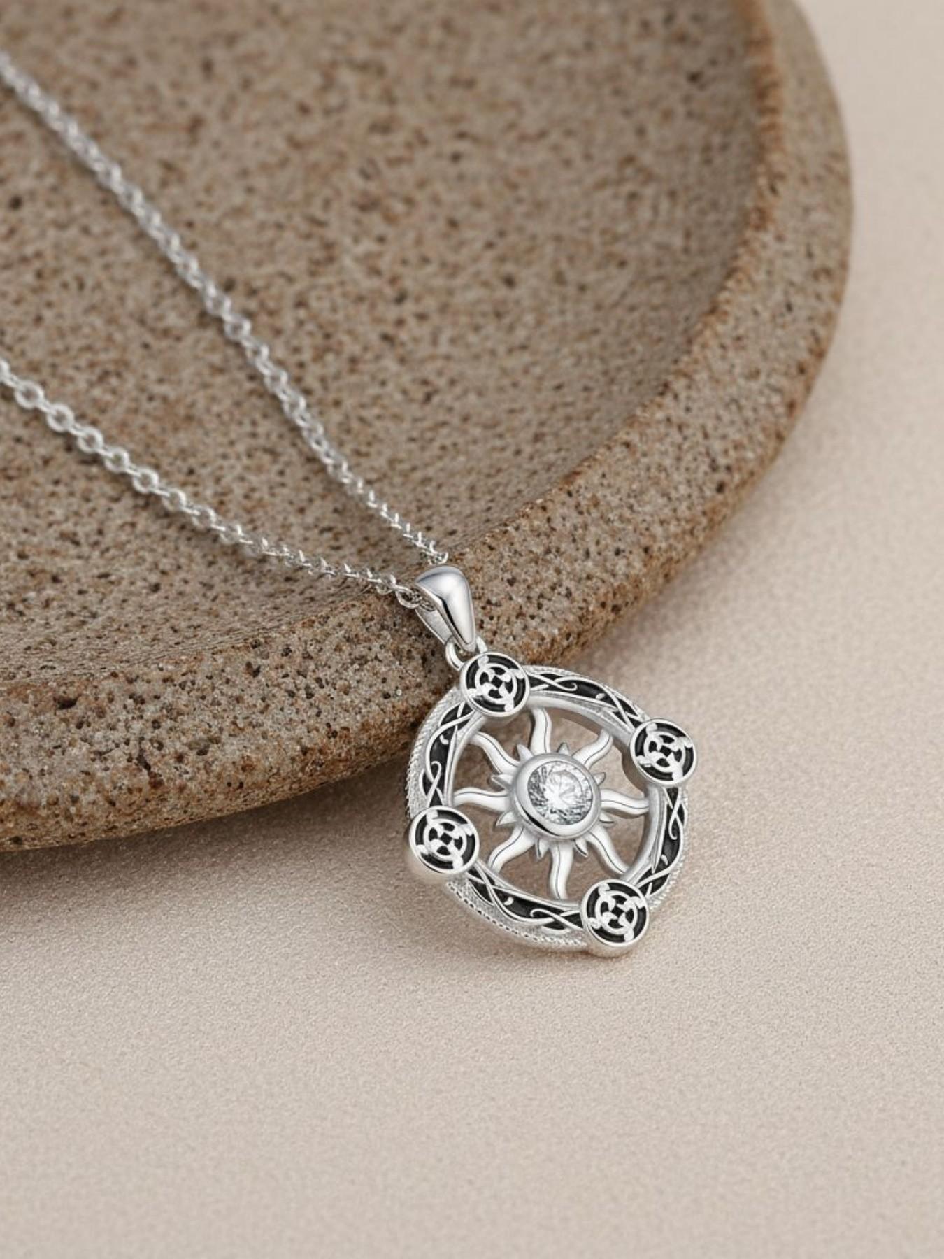 Celtic Sunwheel · Starburst Necklace Genuine Celtic knot sun necklace, luxury niche fade-resistant choker.Must-have for daily wear in spring and summer.A mysterious lucky necklace for all festivals and Valentine’s Day gifts.