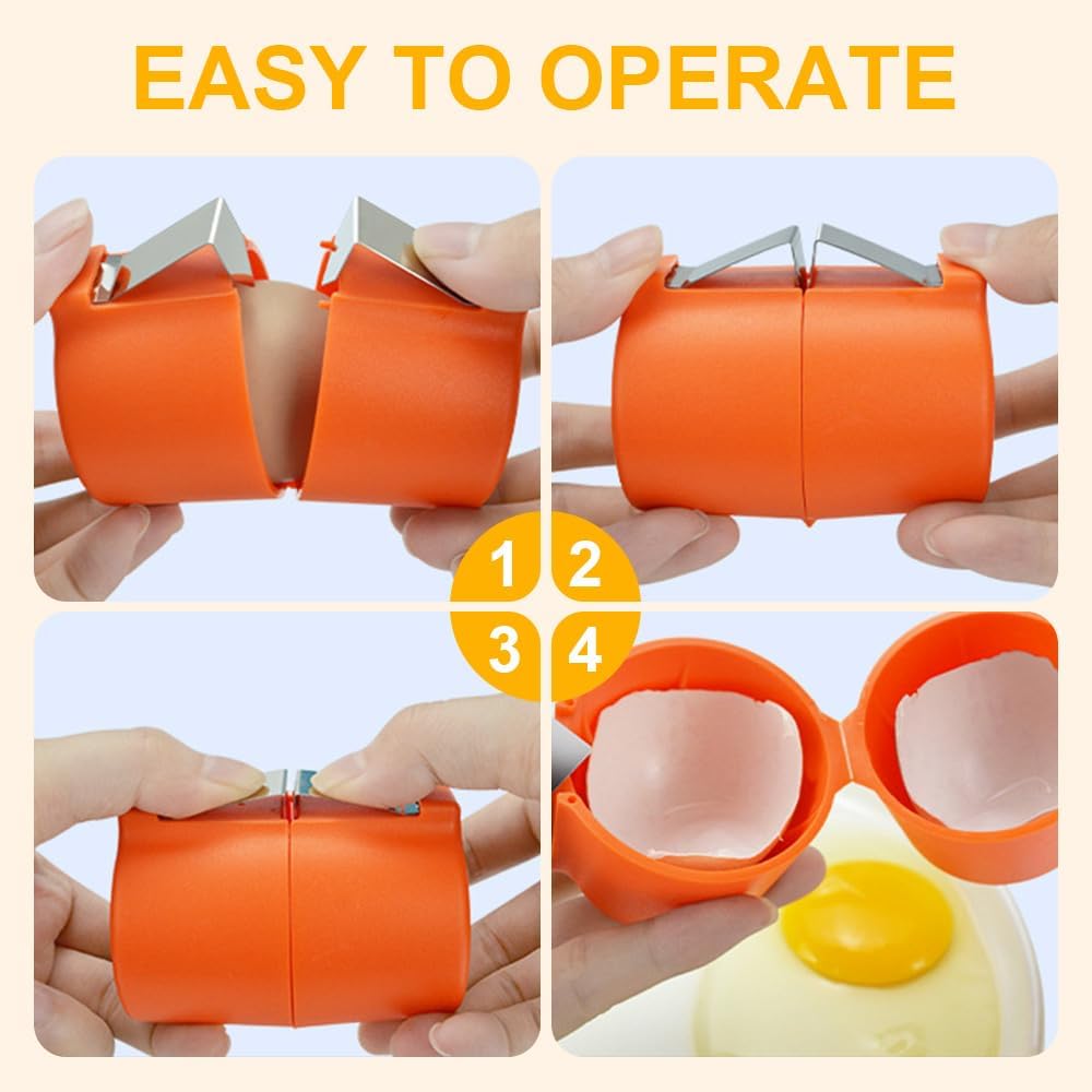 Stainless Steel Egg Opener Set – 3PCS for Effortless Egg Cracking, Cutting & Separating Stainless Steel Egg Opener Set – 3PCS for Effortless Egg Cracking, Cutting & Separating